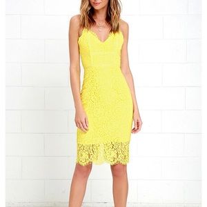 Lulus lace yellow mini dress
